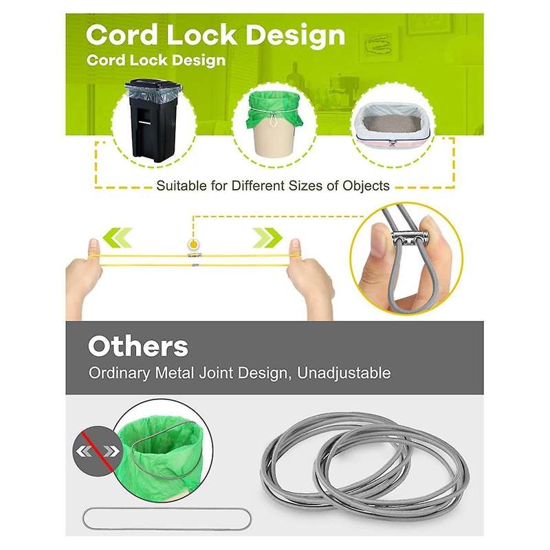 Adjustable Elastic Rope Garbage Bin Multifunctional Beach Chair Strap Elastic Band Garbage Bin Bag