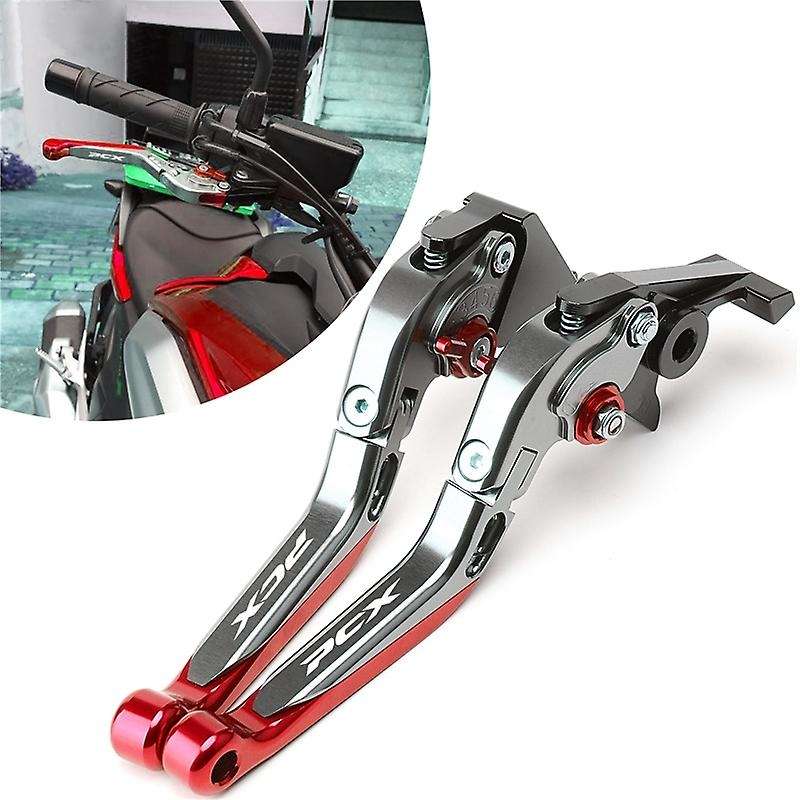 Adjustable Extendable Brake Clutch Levers, for PCX125 PCX150 2010-2020,Red