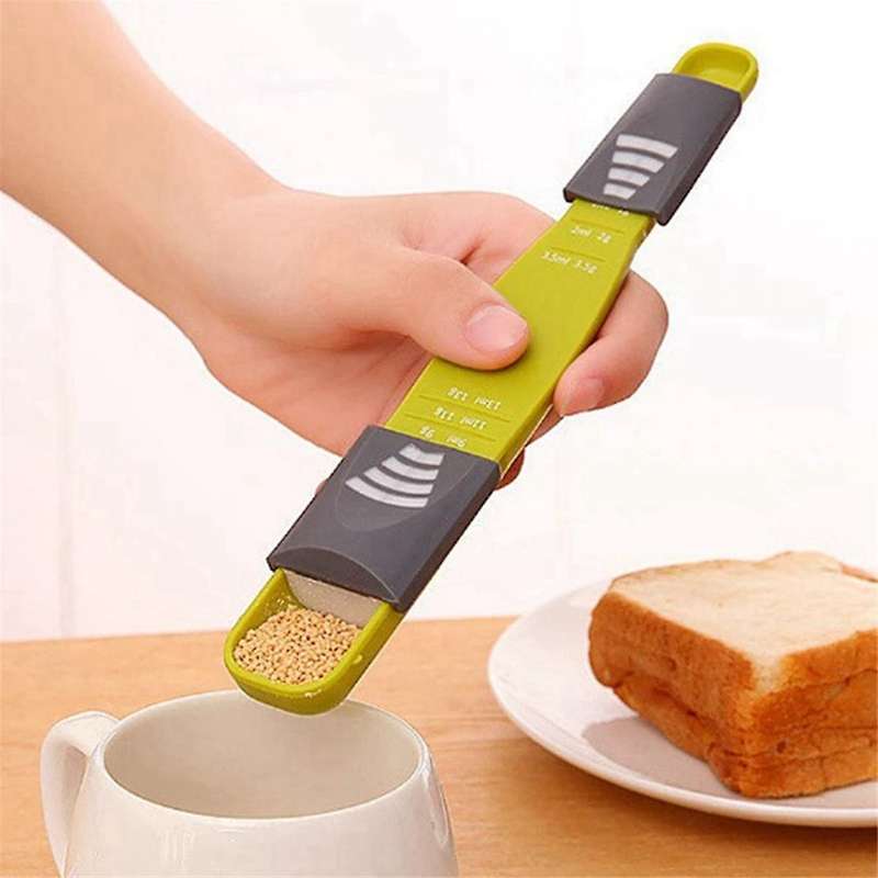 Adjustable Kitchen Scales Measure Cup Double End Eight Stalls Measuring Spoon for Salt Soup Coffee T