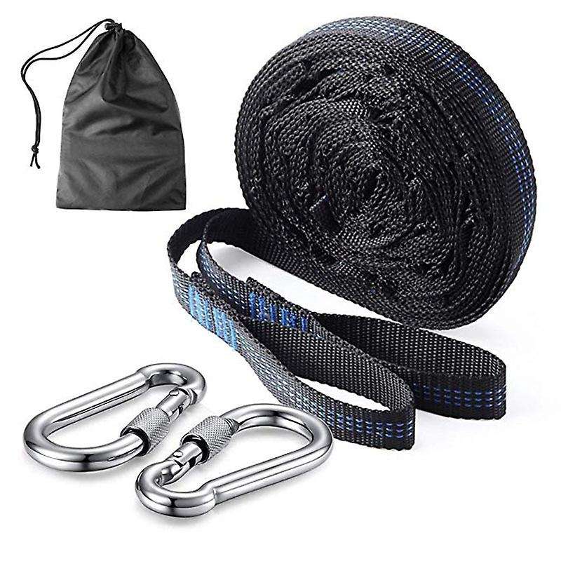Adjustable Hammock Straps with Buckle Outdoor Tree Hanging Aerial Yoga Hammock Strap Rope Belt Blue