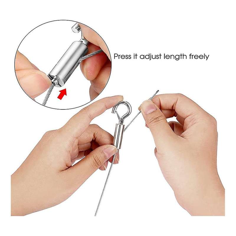 Adjustable Picture Hanging Wire Heavy Duty Supports - 2 Pack Hanging Hardware, 2m X1.5mm Stainless