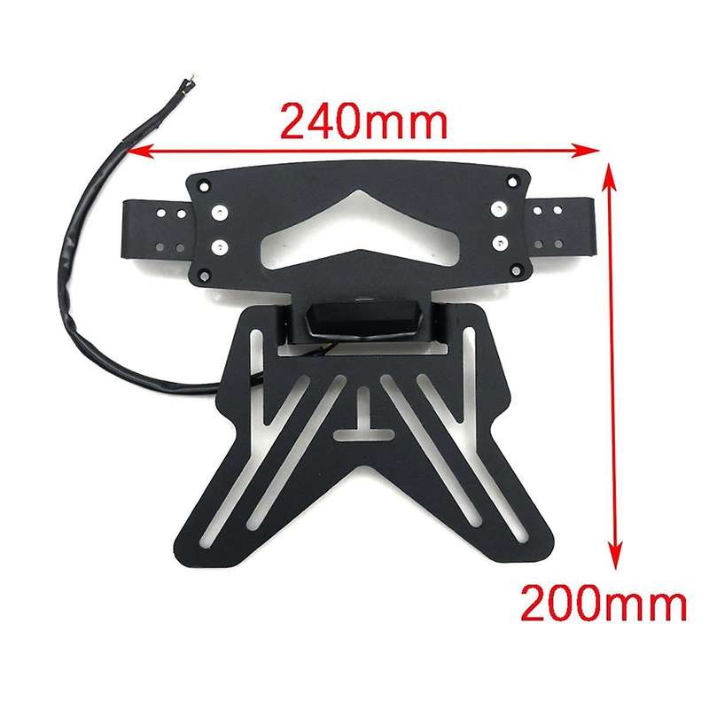 Adjustable Motorcycle License Plate Mount Holder Bracket- Universal Fold License Plate Tail Light H