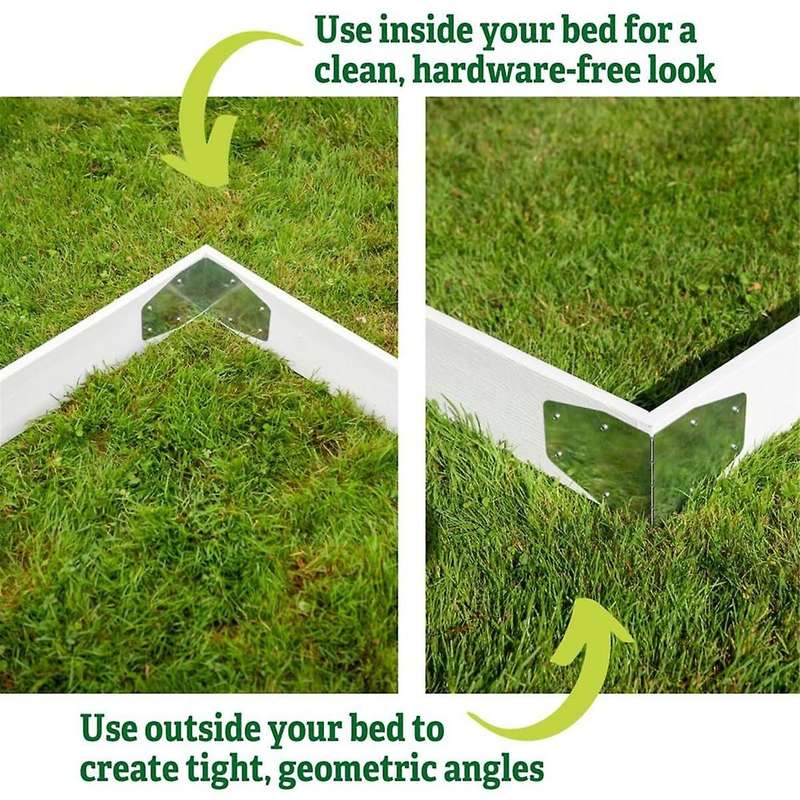 Adjustable Raised Bed Corners - Set of 4 DIY Garden Bed Corners Bend to Any Angle Use with Any Lumbe