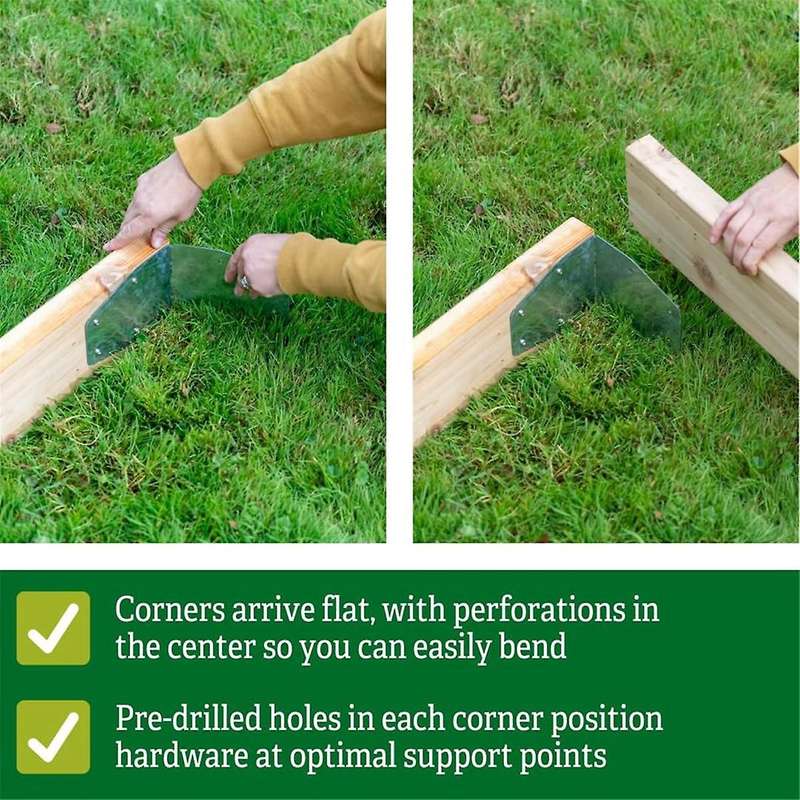Adjustable Raised Bed Corners - Set of 4 DIY Garden Bed Corners Bend to Any Angle Use with Any Lumbe