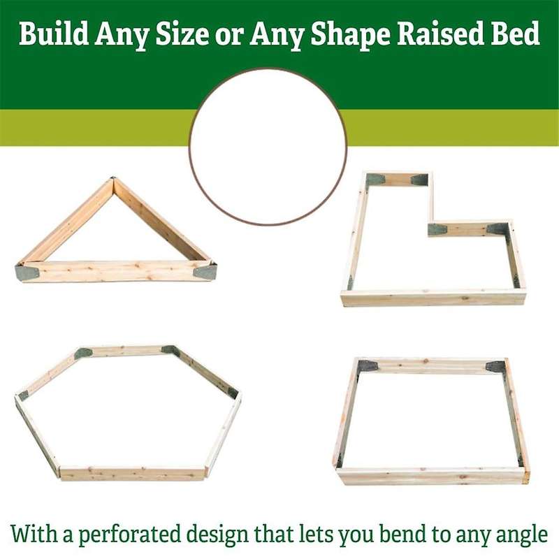 Adjustable Raised Bed Corners - Set of 4 DIY Garden Bed Corners Bend to Any Angle Use with Any Lumbe