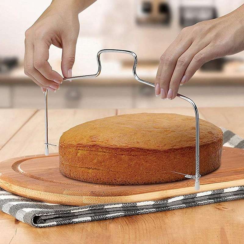 Adjustable Steel Wire Cake Slicer Leveler Stainless Steel Pizza Dough Cutter Trimmer Kitchen Accesso