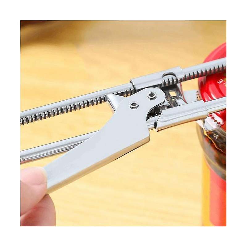 Adjustable Stainless Steel Bottle Opener for Weak Hands Rotating Open Cap Manual Unscrewing