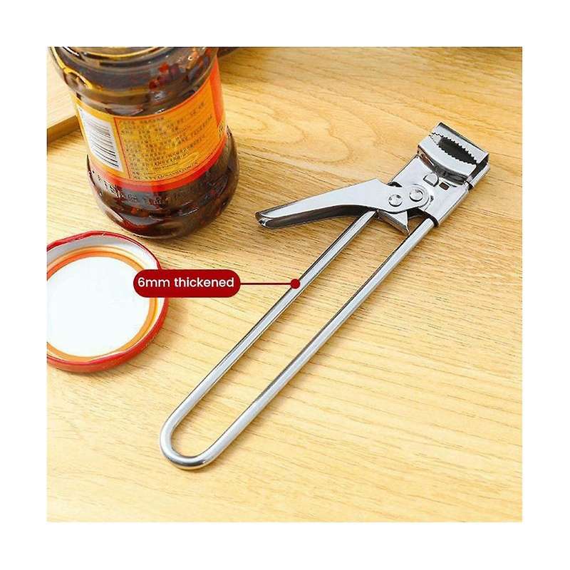 Adjustable Stainless Steel Bottle Opener for Weak Hands Rotating Open Cap Manual Unscrewing