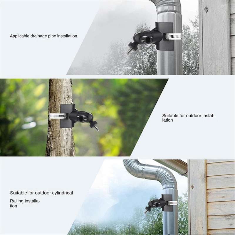 Adjustable Stainless Steel Hose Clamp Hoop Pipe Poles Mount Bracket Worm Gear for Security Camera Ac