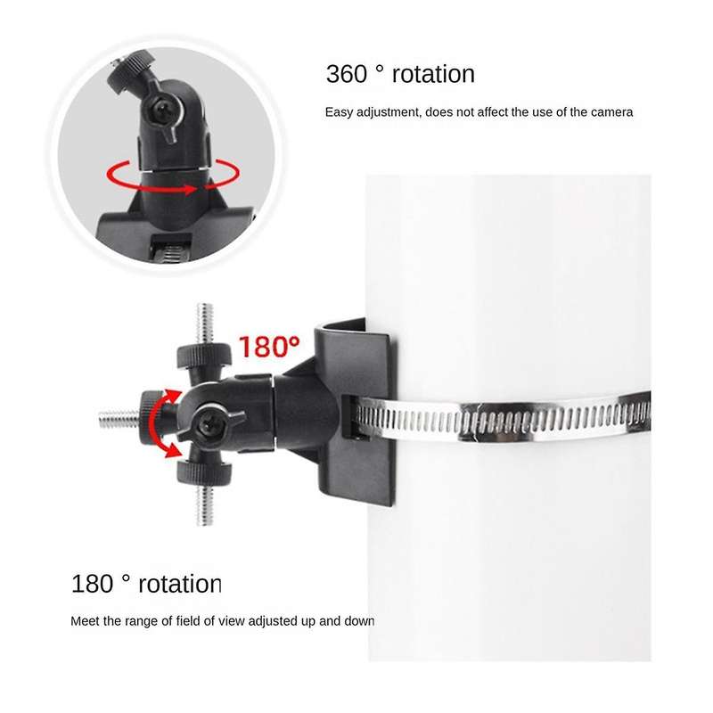 Adjustable Stainless Steel Hose Clamp Hoop Pipe Poles Mount Bracket Worm Gear for Security Camera Ac