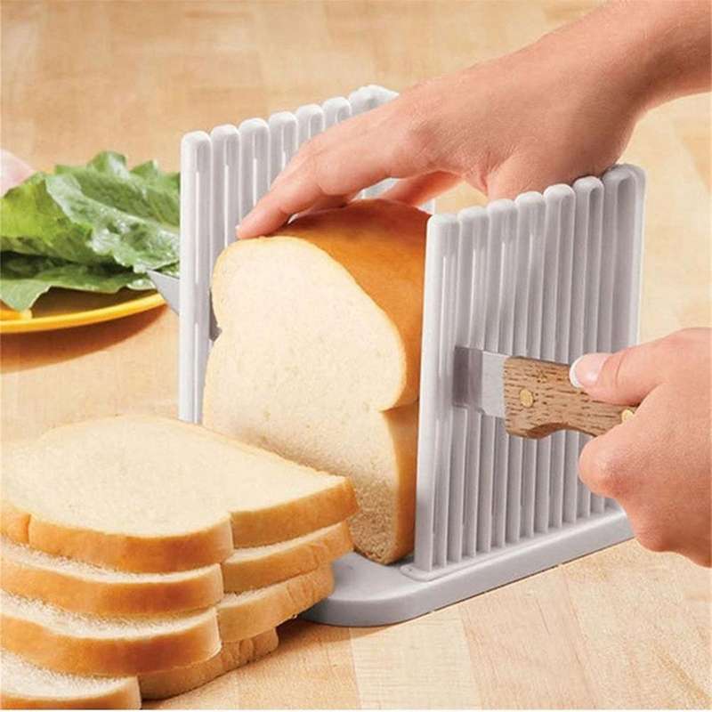Adjustable Toast Slicer/ Cutting Guide for Homemade Bread, Plastic Bread Slicer Loaf