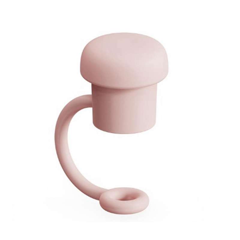 Adjustable Straw Cover Diameter 6mm-10mm ,Dishwasher Safe Clear Suction Straw Dust Plug Pink