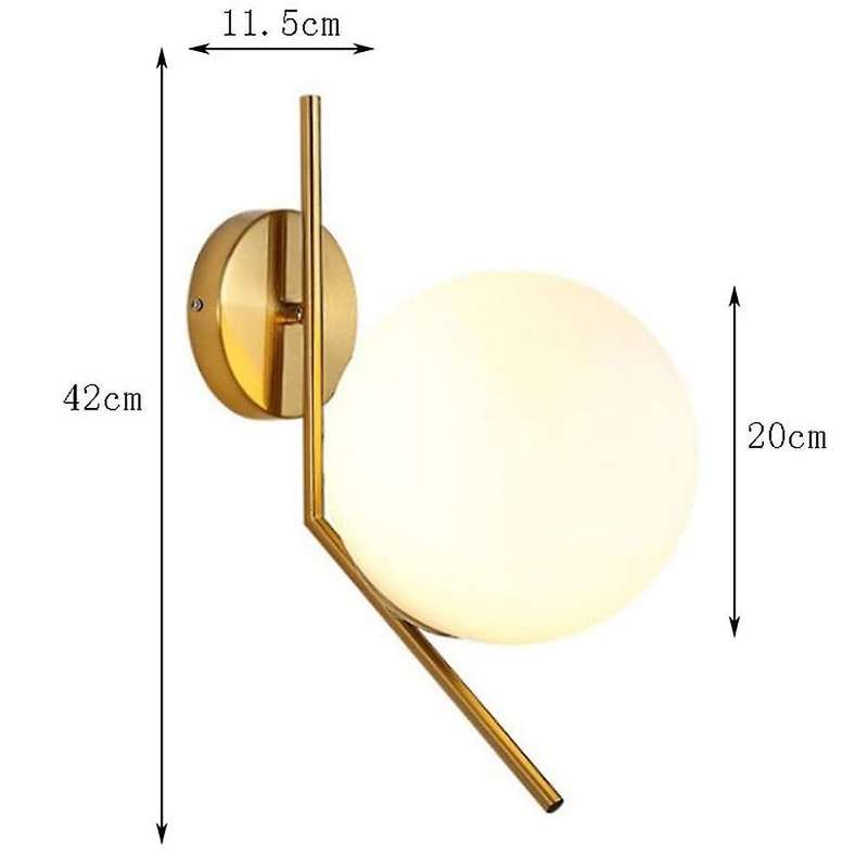 Adjustable Wall Lamp Restaurant Glass Ball Metal Table Brass with Bulb Shade Wall Sconce Fixture for