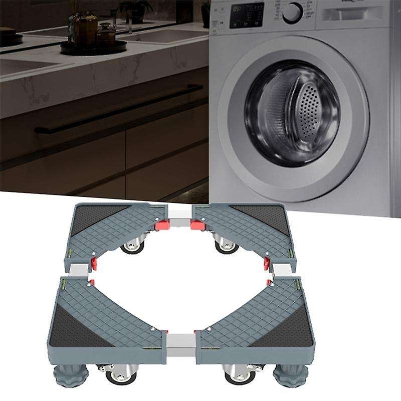 Adjustable Washing Machine Stand with Wheels Non-Slip Anti-Vibrator Mobile Base for Washing Machine