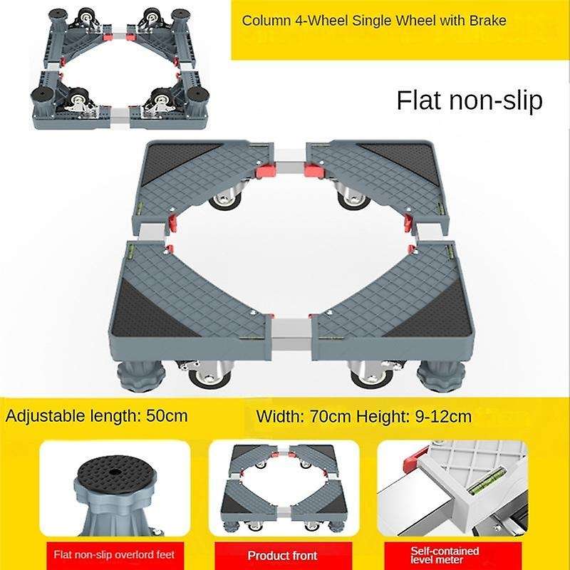 Adjustable Washing Machine Stand with Wheels Non-Slip Anti-Vibrator Mobile Base for Washing Machine