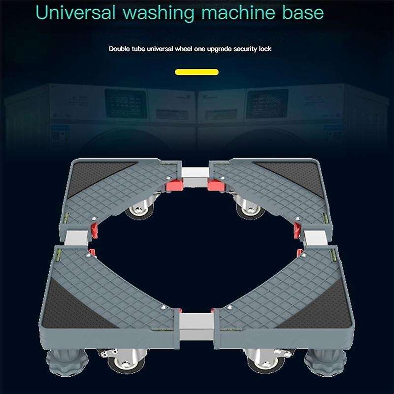 Adjustable Washing Machine Stand with Wheels Non-Slip Anti-Vibrator Mobile Base for Washing Machine