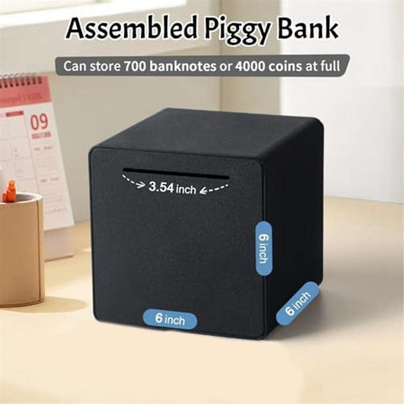Adult Piggy Bank, Only Stainless Steel Piggy Bank Can Be Entered and Exited, Unopenable Piggy Bank