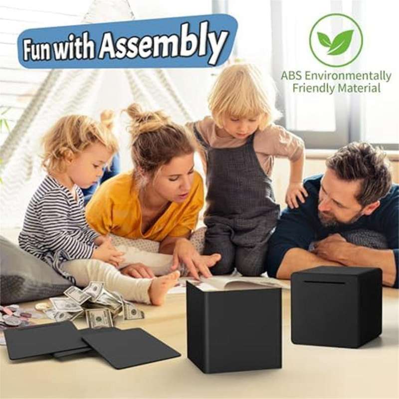 Adult Piggy Bank, Only Stainless Steel Piggy Bank Can Be Entered and Exited, Unopenable Piggy Bank