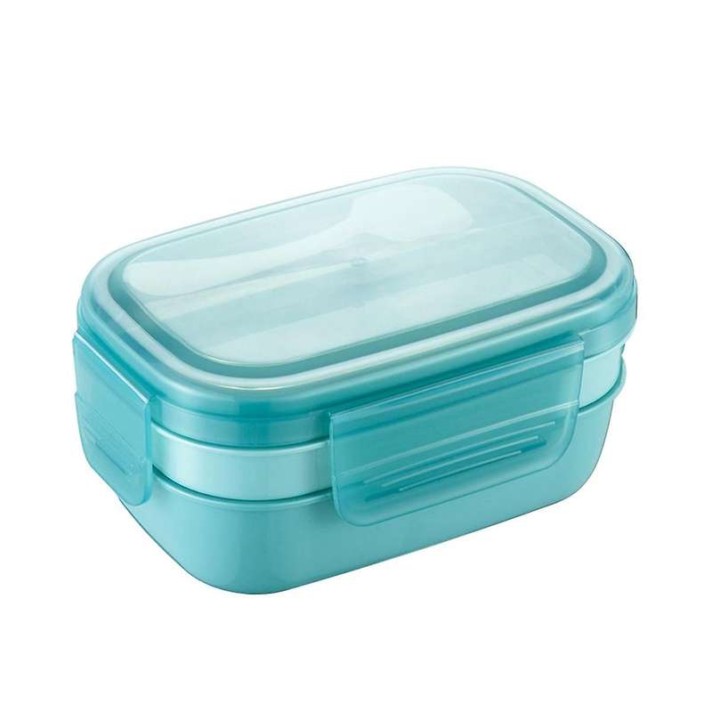 Adult Stackable Bento Lunch Box 3 Layers Leak-proof All-in-1 Bento Box Lunchbox with Utensil Sauce D