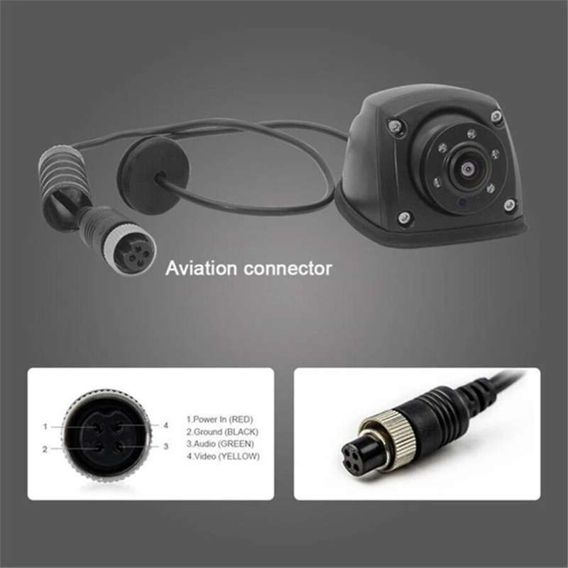 Ahd 960p Side View Reverse Camera 4pin Aviation Connector for Truck Bus Ahd 960p Camera Car Accesso