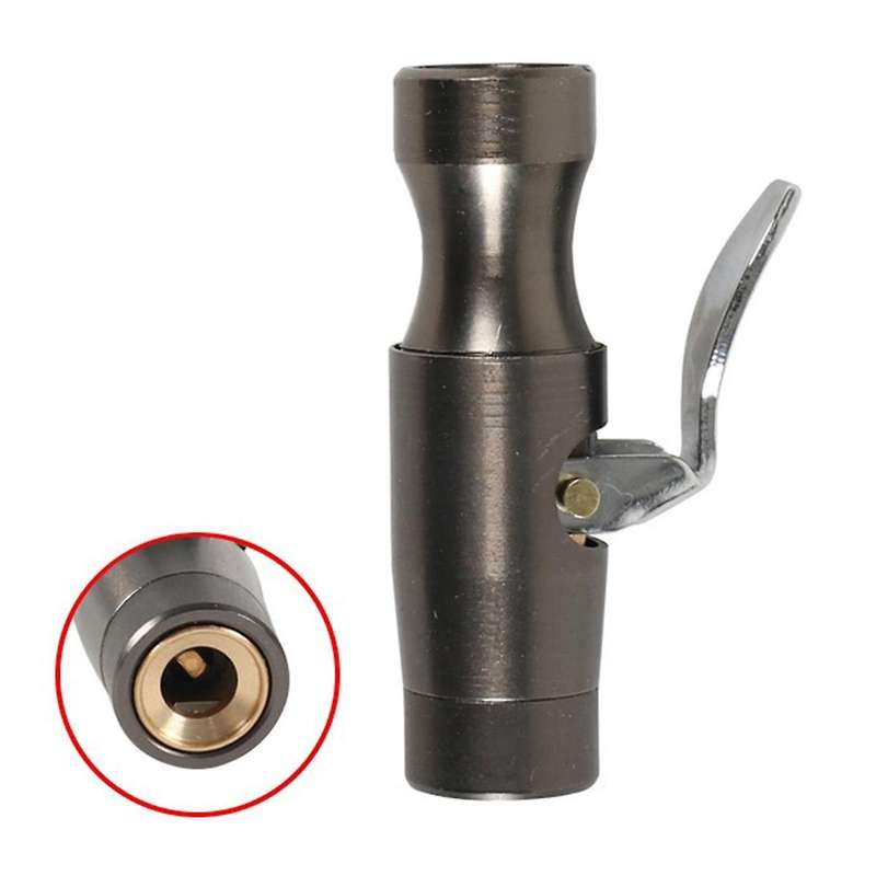 Air Chuck Open Flow Double Jaws Lock on Tire Chuck with Clips for Inflator Gauge Compressor Accessor