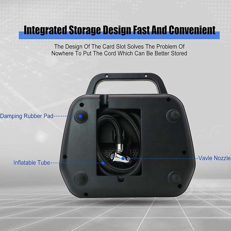 Air Compressor Tire Inflator Dual-Use Portable Air Compressor with Emergency Light Pressure Gauge Ti