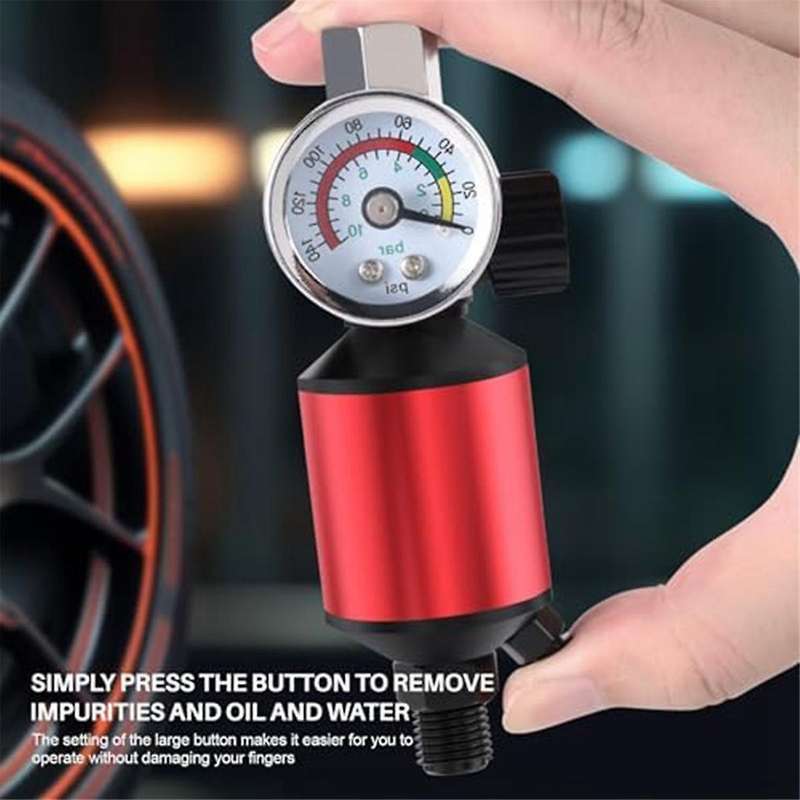 Air Compressor Regulator Oil Moisture Separator Clean, 1/4inch Npt Inlet and Outlet Air Pressure Re