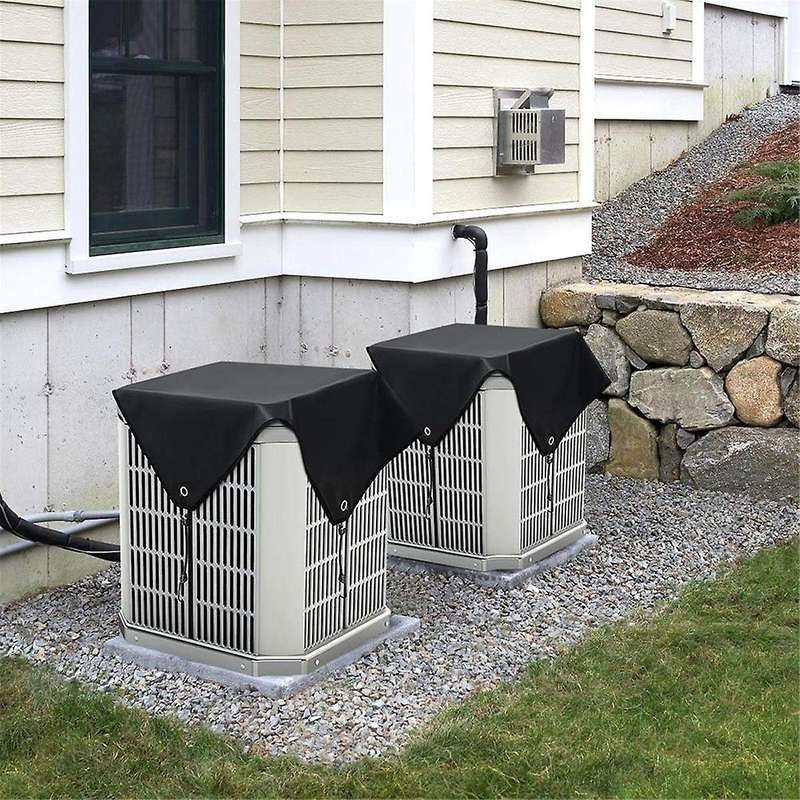 Air Conditioner Cover for Outside Units, Black Snow-resist Winter Waterproof Outdoor Ac Cover (black