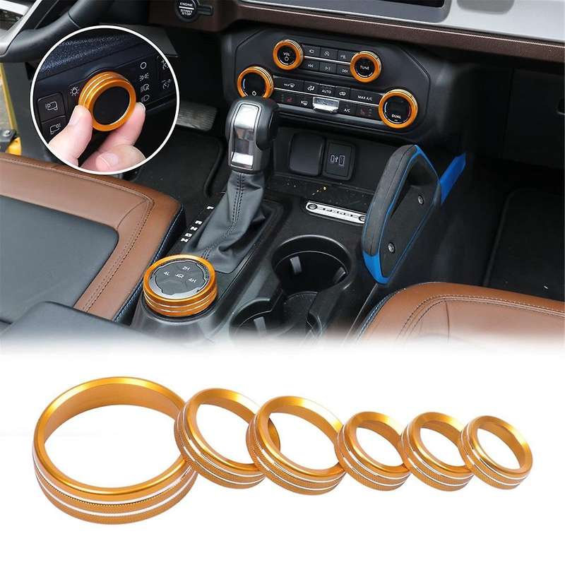 Air Conditioner Headlight Switch Knob Wheel Drive Trailer Gear Switch Knob Cover for 2021-2023 (yel