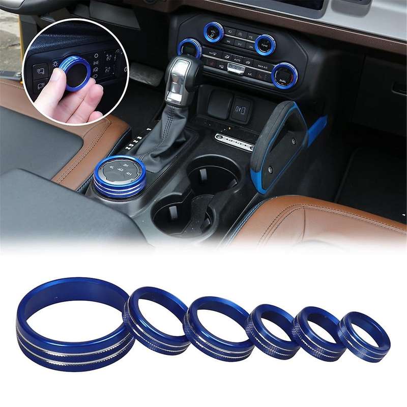 Air Conditioner Headlight Switch Knob Wheel Drive Trailer Gear Switch Knob Cover for 2021-2023 (Blue