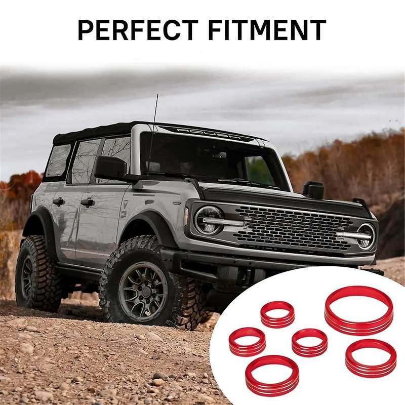 Air Conditioner Headlight Switch Knob Wheel Drive Trailer Gear Switch Knob Cover for 2021-2023 (red