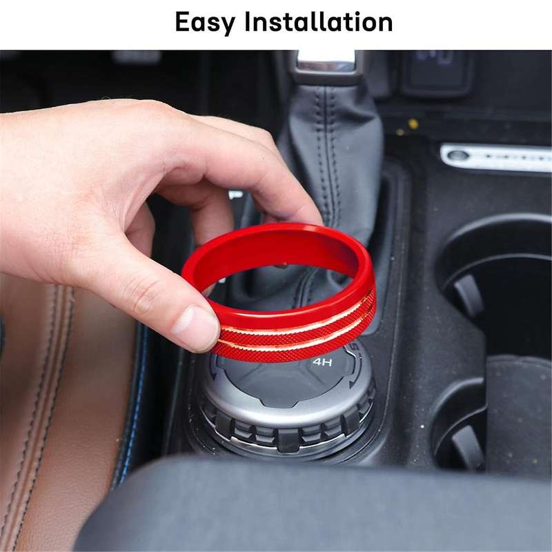 Air Conditioner Headlight Switch Knob Wheel Drive Trailer Gear Switch Knob Cover for 2021-2023 (red