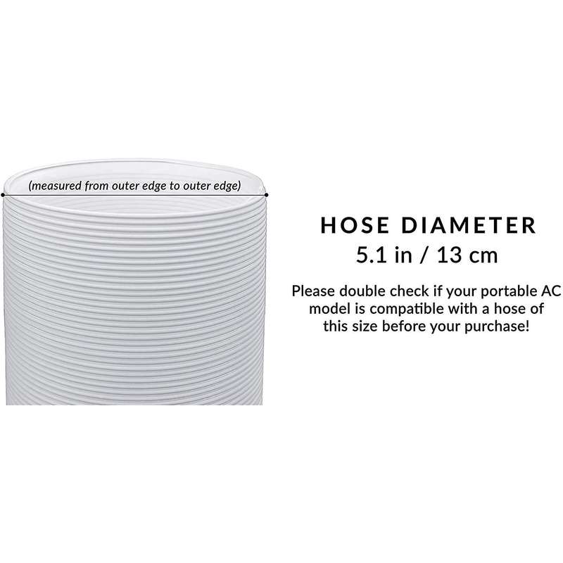 Air Conditioner Portable Exhaust Hose- 5 In Diameter Size - 59 In Long - Universal Flexible Counter