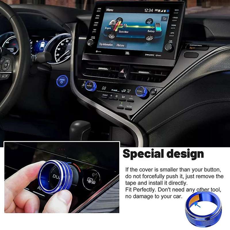Air Conditioning AC Knob Button Cover for 2021 2022 Engine Start Switch Cover Trim Sticker Accessori