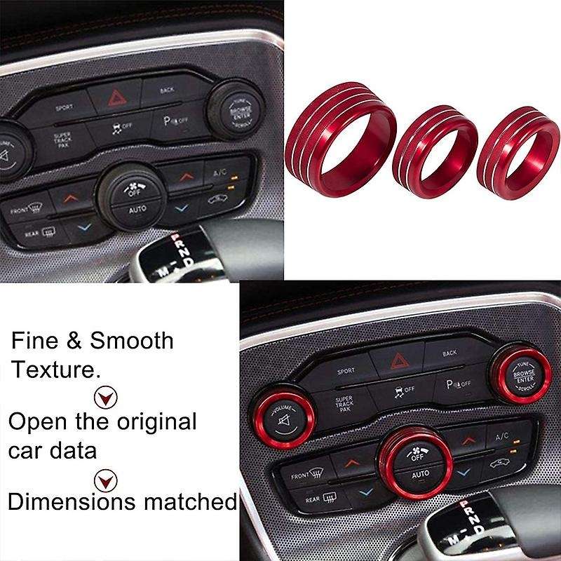 Air Conditioning Button Cover & Engine Start Button Knob Trim for 2015-2020 Charger