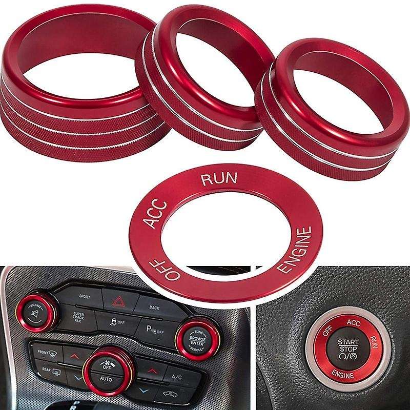Air Conditioning Button Cover & Engine Start Button Knob Trim for 2015-2020 Charger