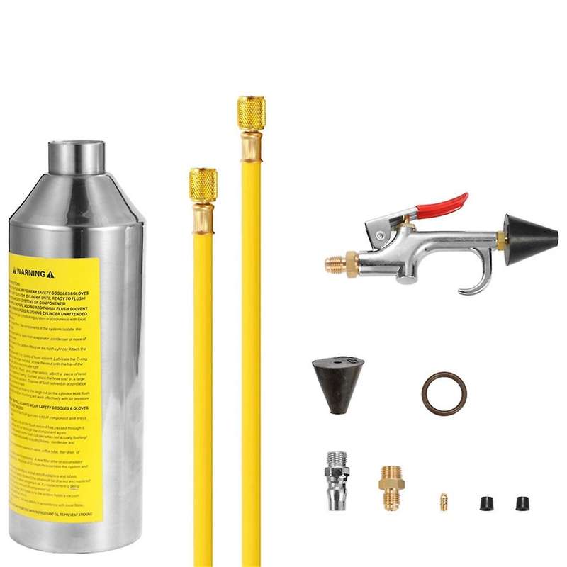 Air Conditioning Flushing Kit, Car Air Conditioning Pipe Cleaning Tool Set, R134A Air Conditioning S