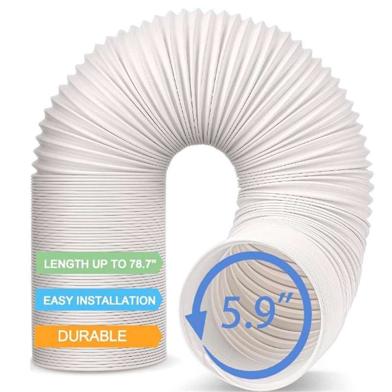 Air Conditioning Hose, Portable Exhaust Ventilation Hose, 5.9 Inch Diameter, Counterclockwise AC Ho