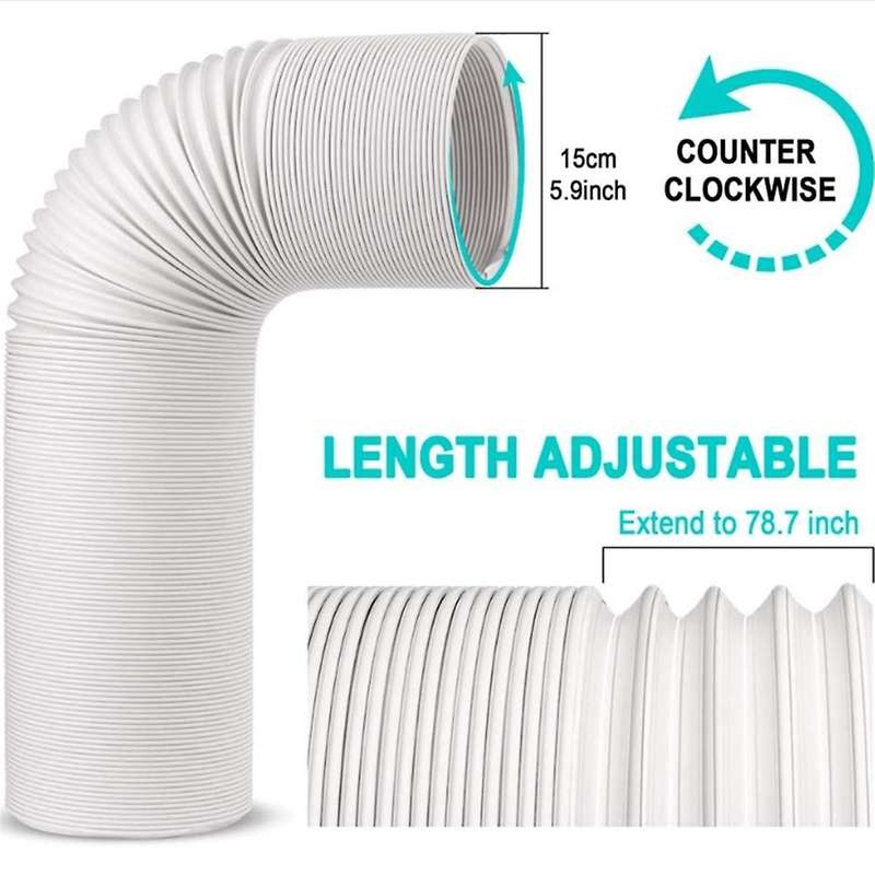 Air Conditioning Hose, Portable Exhaust Ventilation Hose, 5.9 Inch Diameter, Counterclockwise AC Ho