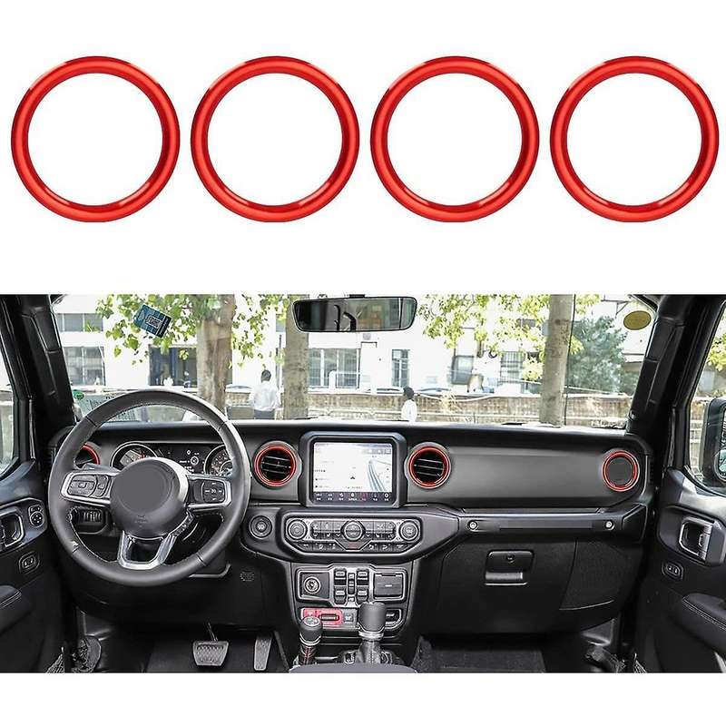 Air Conditioning Vent Outlet Trim for JL JT 2018-2021 Accessories Dashboard Decoration Cover Ring Re