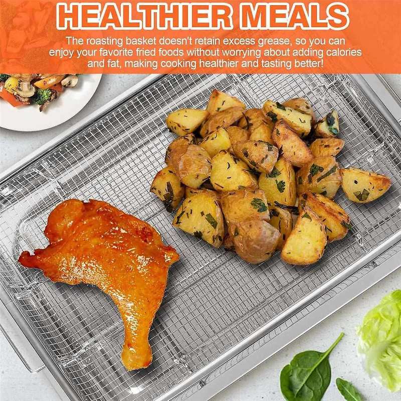Air Fryer Basket for Oven Stainless Steel, Air Fryer Accessories Oven Rack and Crisper Tray, Nonstic