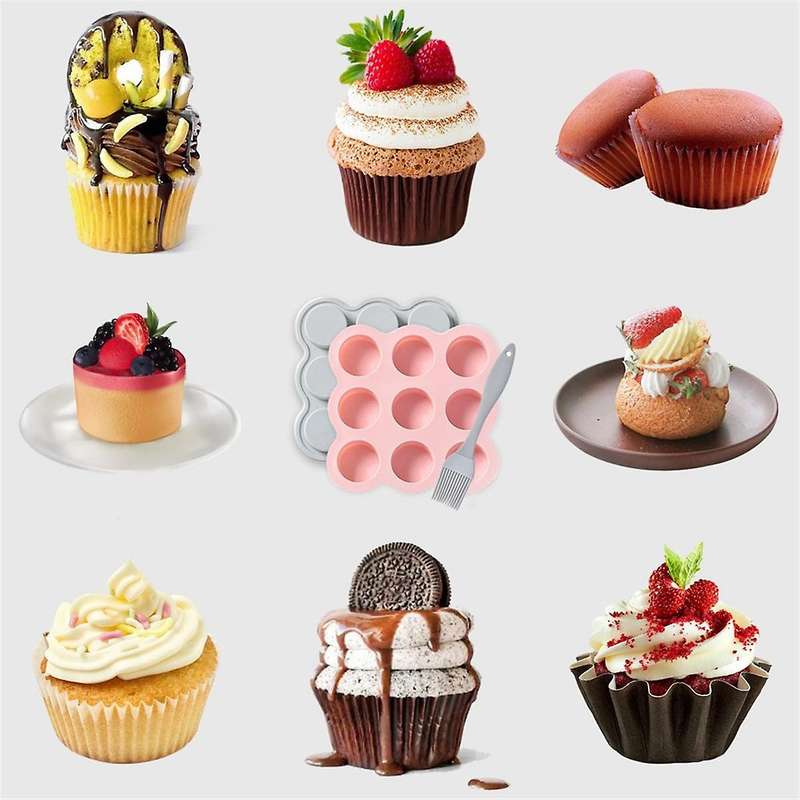 Air Fryer Egg Mold, Reusable Air Fryer Muffin Pan, Non-Stick Mini Muffin Pan for Air Fryer, Microwav