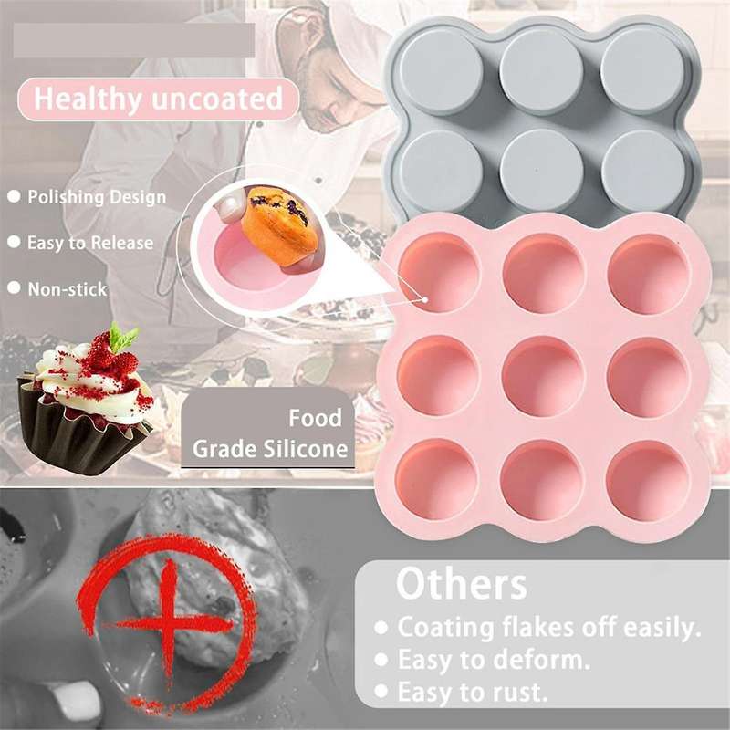 Air Fryer Egg Mold, Reusable Air Fryer Muffin Pan, Non-Stick Mini Muffin Pan for Air Fryer, Microwav