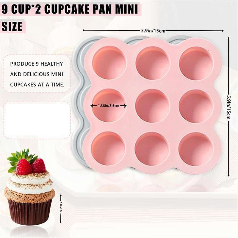 Air Fryer Egg Mold, Reusable Air Fryer Muffin Pan, Non-Stick Mini Muffin Pan for Air Fryer, Microwav