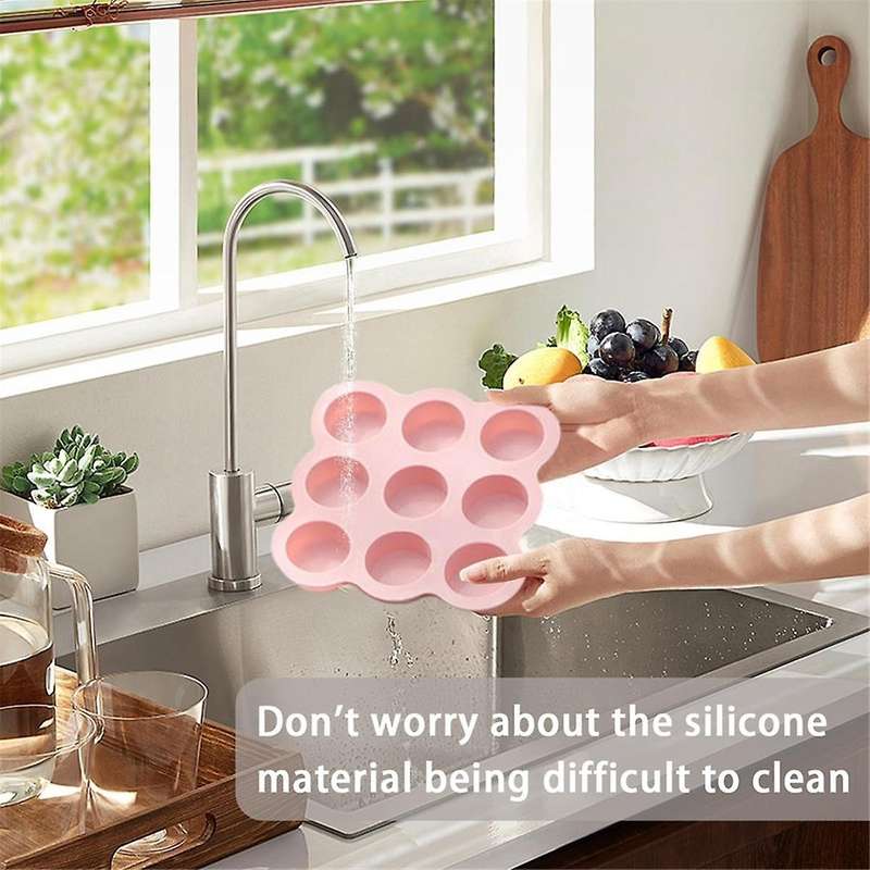 Air Fryer Egg Mold, Reusable Air Fryer Muffin Pan, Non-Stick Mini Muffin Pan for Air Fryer, Microwav