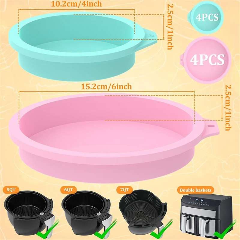 Air Fryer Egg Mold, Silicone Egg Boiler Mold Cup Nonstick Egg Poacher Cups Temperature Resistant Egg