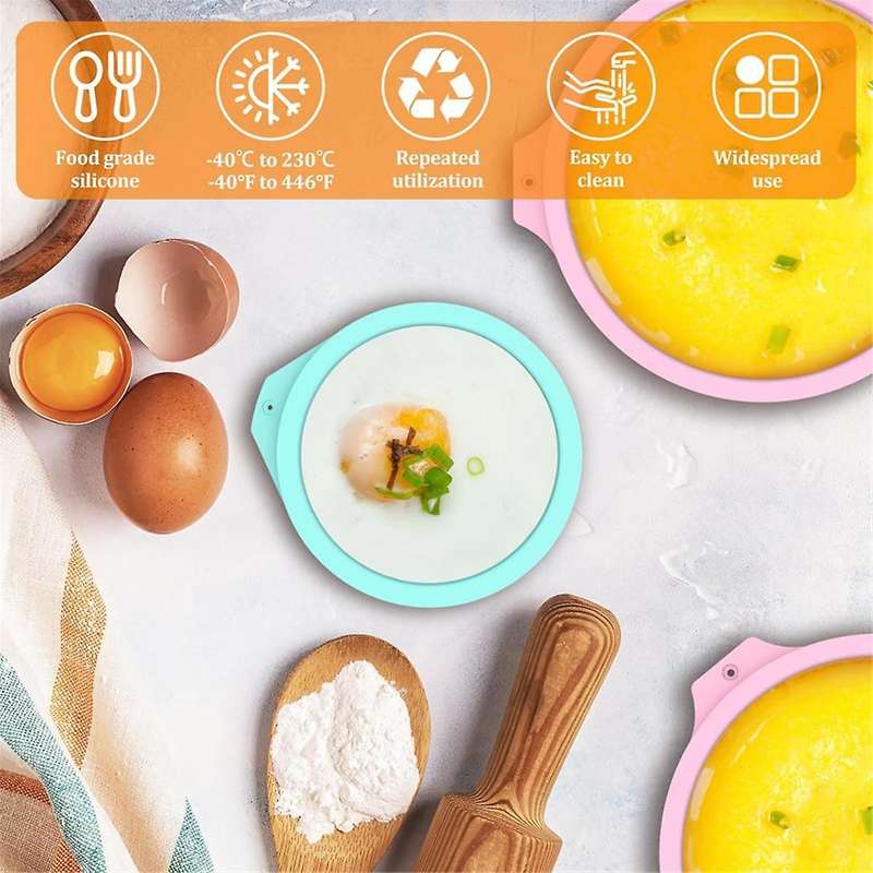 Air Fryer Egg Mold, Silicone Egg Boiler Mold Cup Nonstick Egg Poacher Cups Temperature Resistant Egg