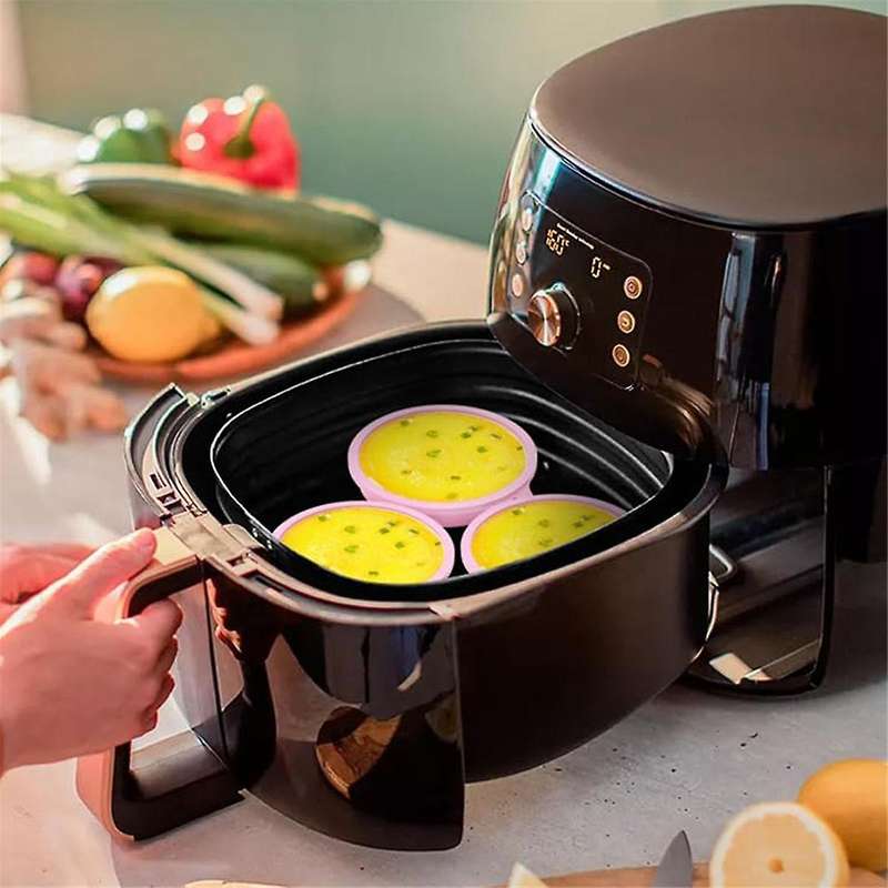 Air Fryer Egg Mold, Silicone Egg Boiler Mold Cup Nonstick Egg Poacher Cups Temperature Resistant Egg