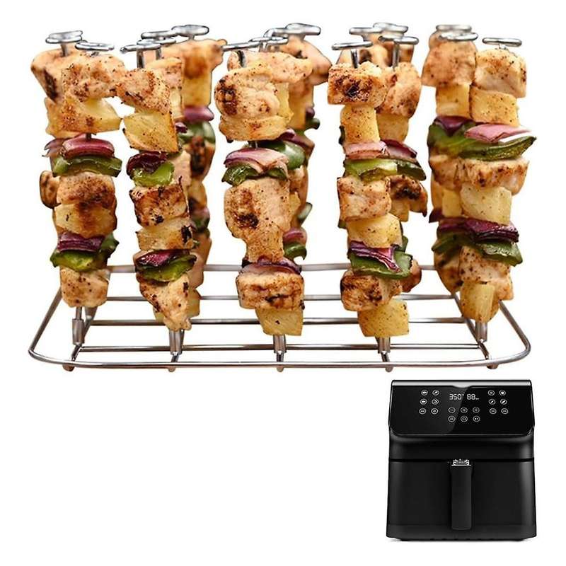 Air Fryer Rack for Foodi DZ201, Kabobs and Rib Barbecue BBQ Rack
