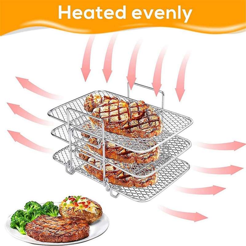 Air Fryer Rack for Ninja Air Fryer Multi-Layer Double Basket Air Fryer Stainless Steel Grilling Rack